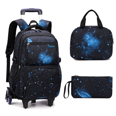 mochilas con ruedas para niños escolares azul